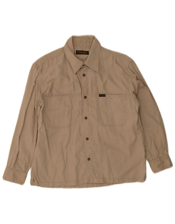 Wrangler Boys Shirt 14-15 Years Large Beige Pinstripe