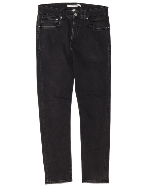 Calvin Klein Mens Jeans Slim W32 L30 Algodão Preto