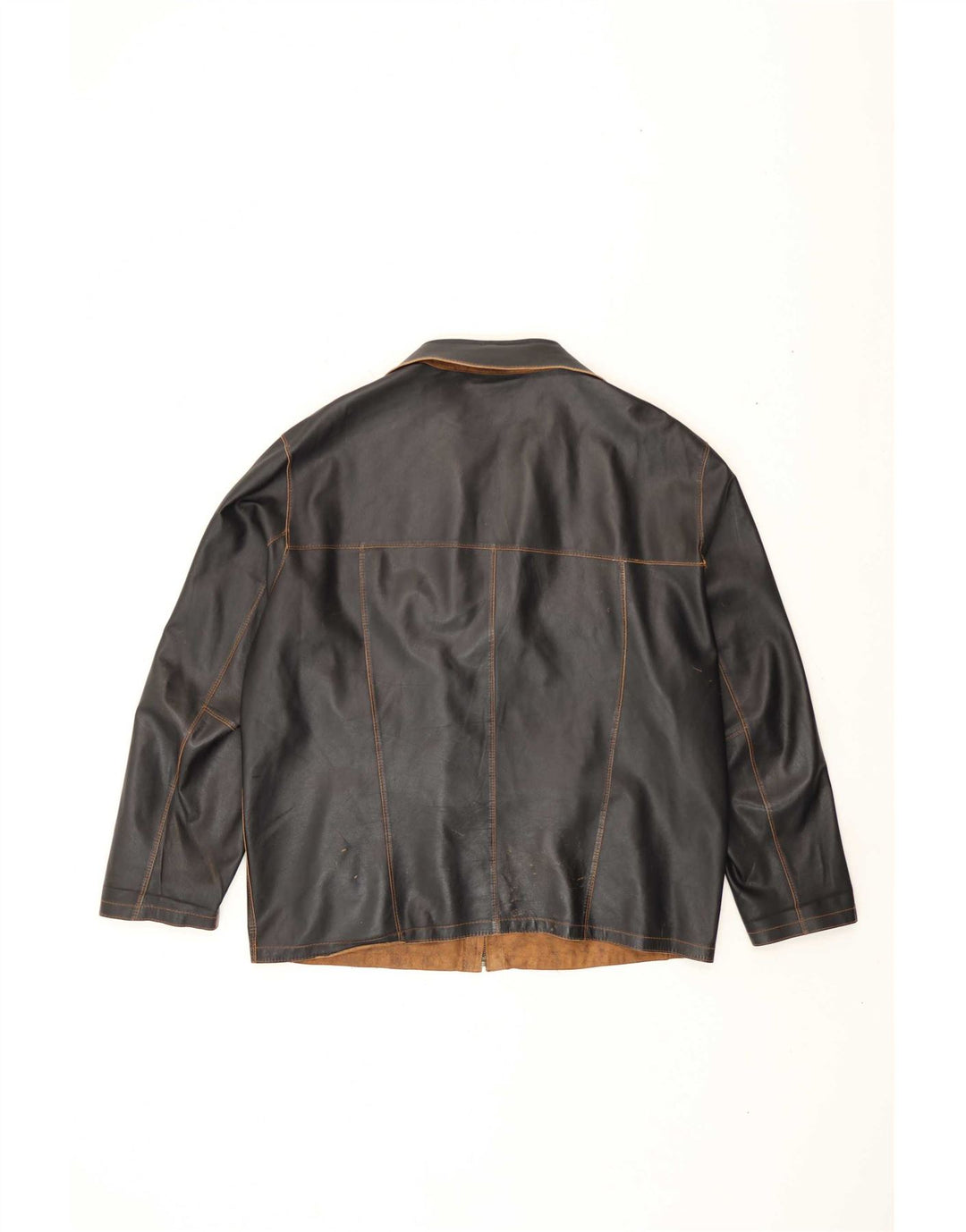 Vintage Mens Reversible Leather Jacket EU 56 3XL Brown