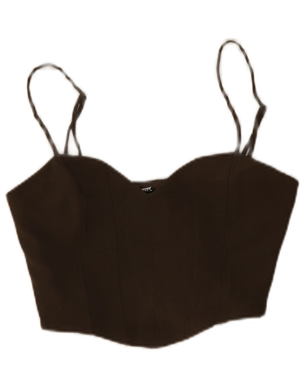 Zara Damen Crop Cami Top UK 12 Mittelbraun