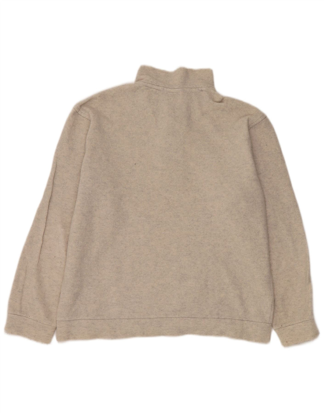 Lacoste Mens Button Neck Jumper Pull Taille 5 Grande laine mouchetée beige