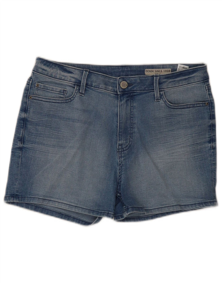 Marks & Spencer Womens Denim Shorts UK 12 Medium W31 Blue Cotton
