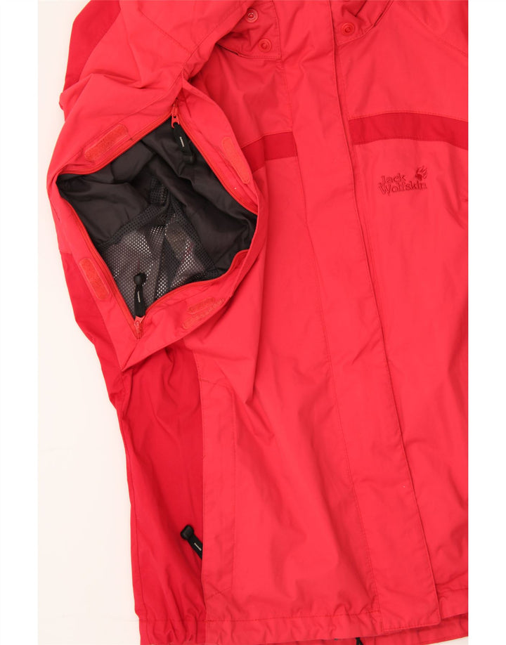 JACK WOLFSKIN Womens Oversized Rain Jacket UK 18 XL  Red Polyamide Vintage Jack Wolfskin and Second-Hand Jack Wolfskin from Messina Hembry 