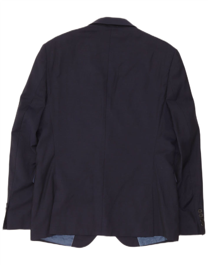 Dkny Mens 2 Button Blazer Jacket IT 52 XL Navy Blue Wool