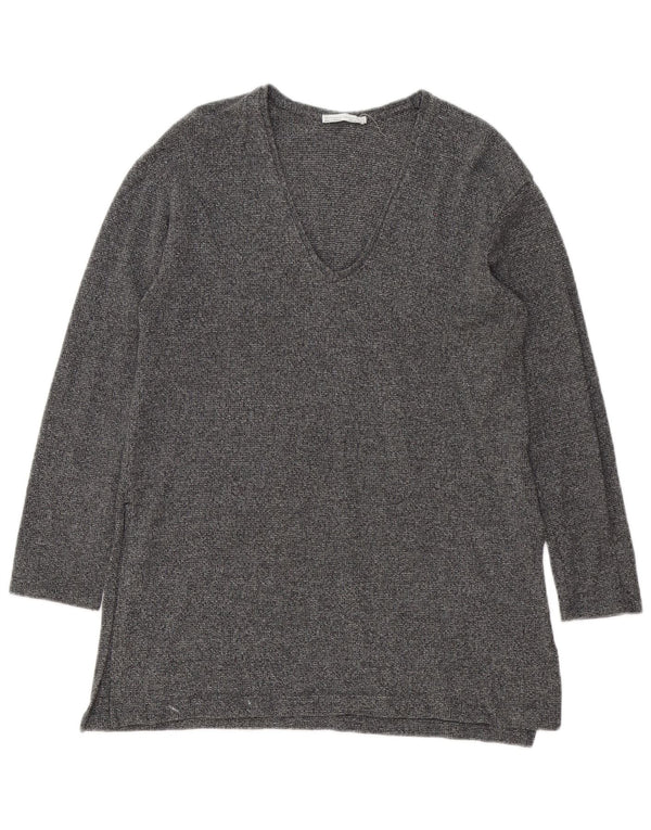 Zara Damen Langarm-Tunika-Oberteil UK 14 Large Grau