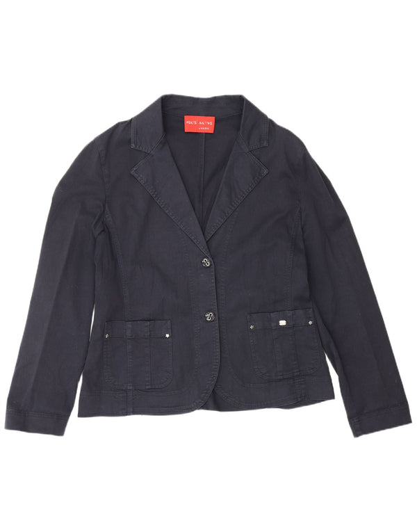 Perte από την Krizia Γυναικείο σακάκι με 2 κουμπιά UK 14 Large Navy Blue Cotton