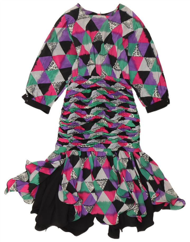 Vintage Womens Mermaid Dress IT 42 Medium Multicoloured Geometric