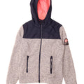 Superdry Sweater med lynlås til kvinder UK 14 Medium Grey Colourblock Polyester