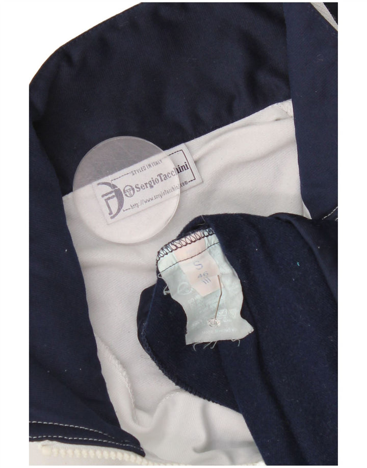 Sergio Tacchini Herren-Trainingsanzug, Oberteil, Jacke, Größe S, Marineblau, Farbblock