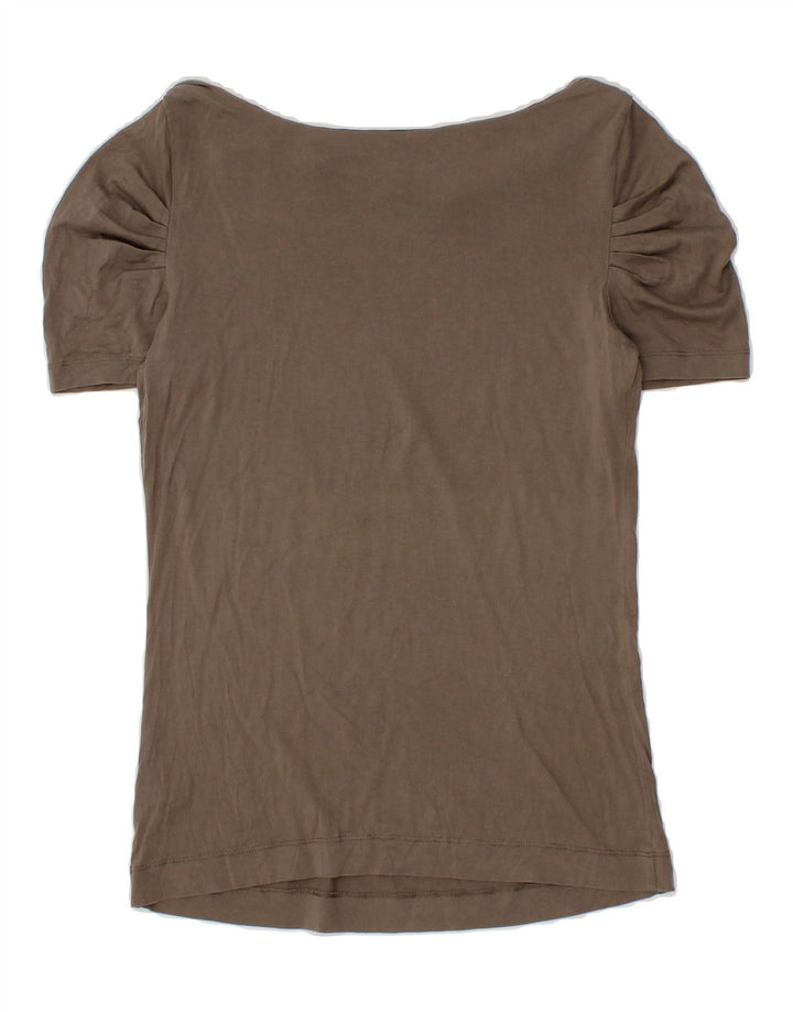 TRUSSARDI Womens Blouse Top UK 12 Medium Grey Cotton Vintage Trussardi and Second-Hand Trussardi from Messina Hembry 