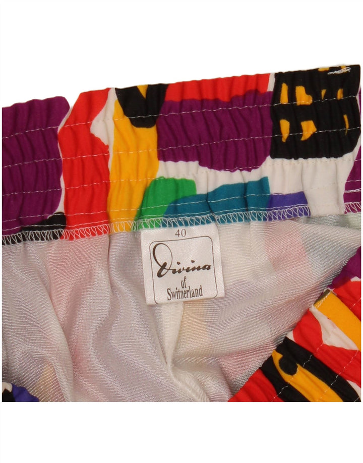 Divina Womens Pleated Skirt EU 40 Medium W34  Multicoloured Geometric