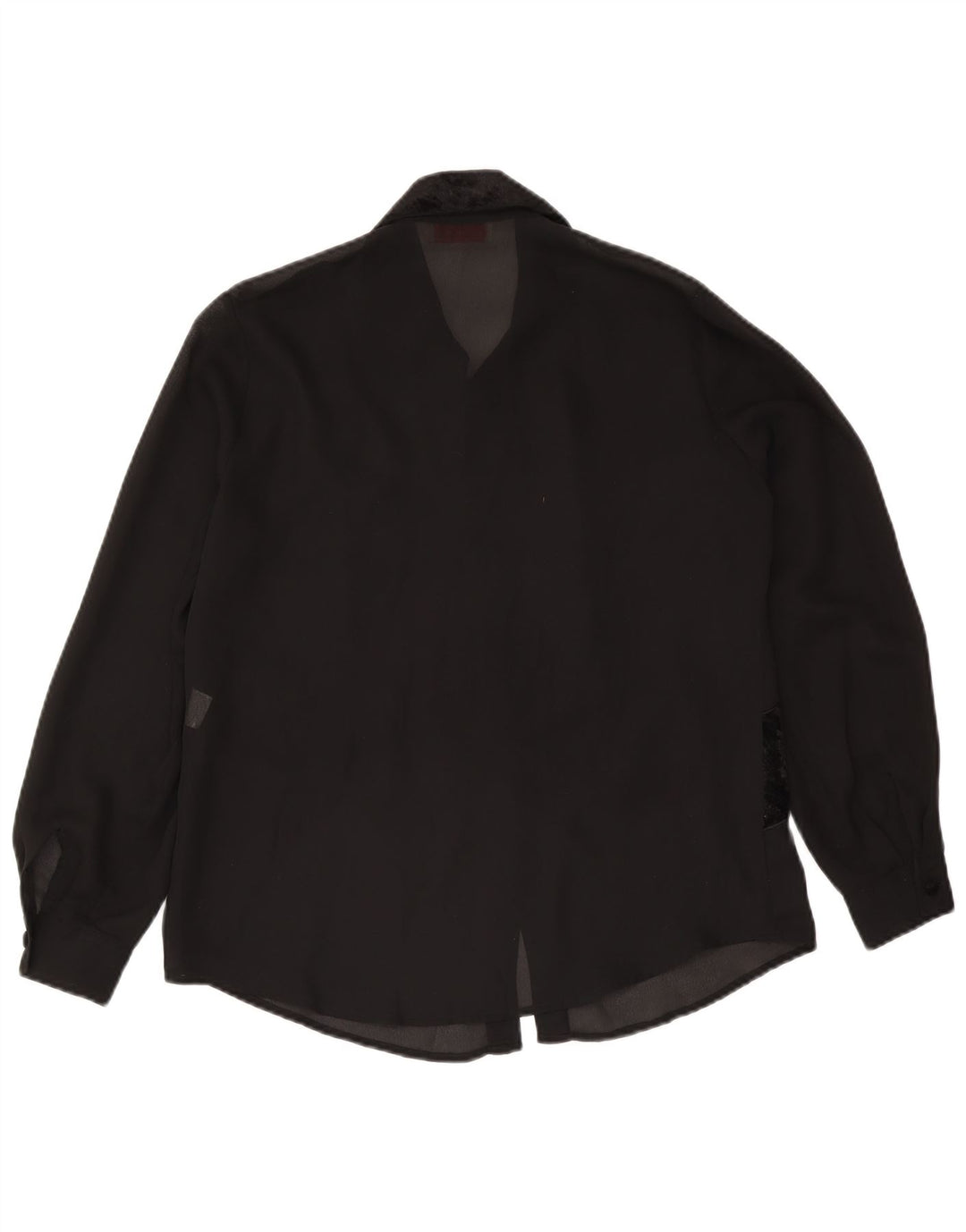Blusa vintage para mujer IT 46 Poliéster a rayas negras grandes
