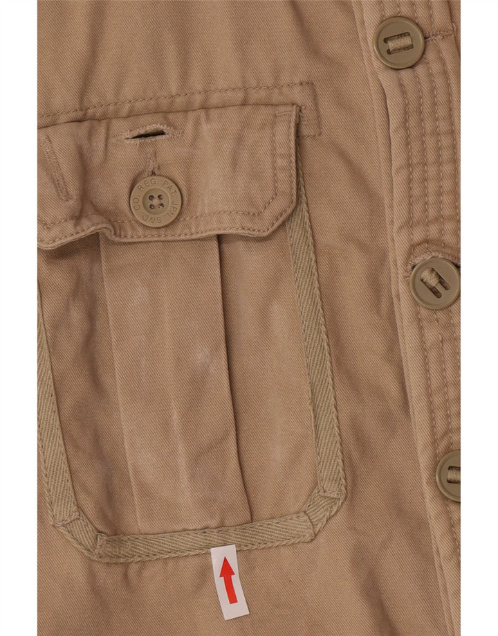 Superdry Mens Military Shirt Large Beige Cotton