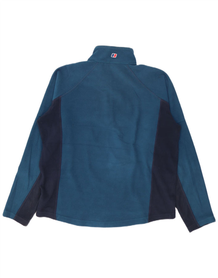 Berghaus Mens Zip Neck Fleece Jumper Medium Blue Colourblock