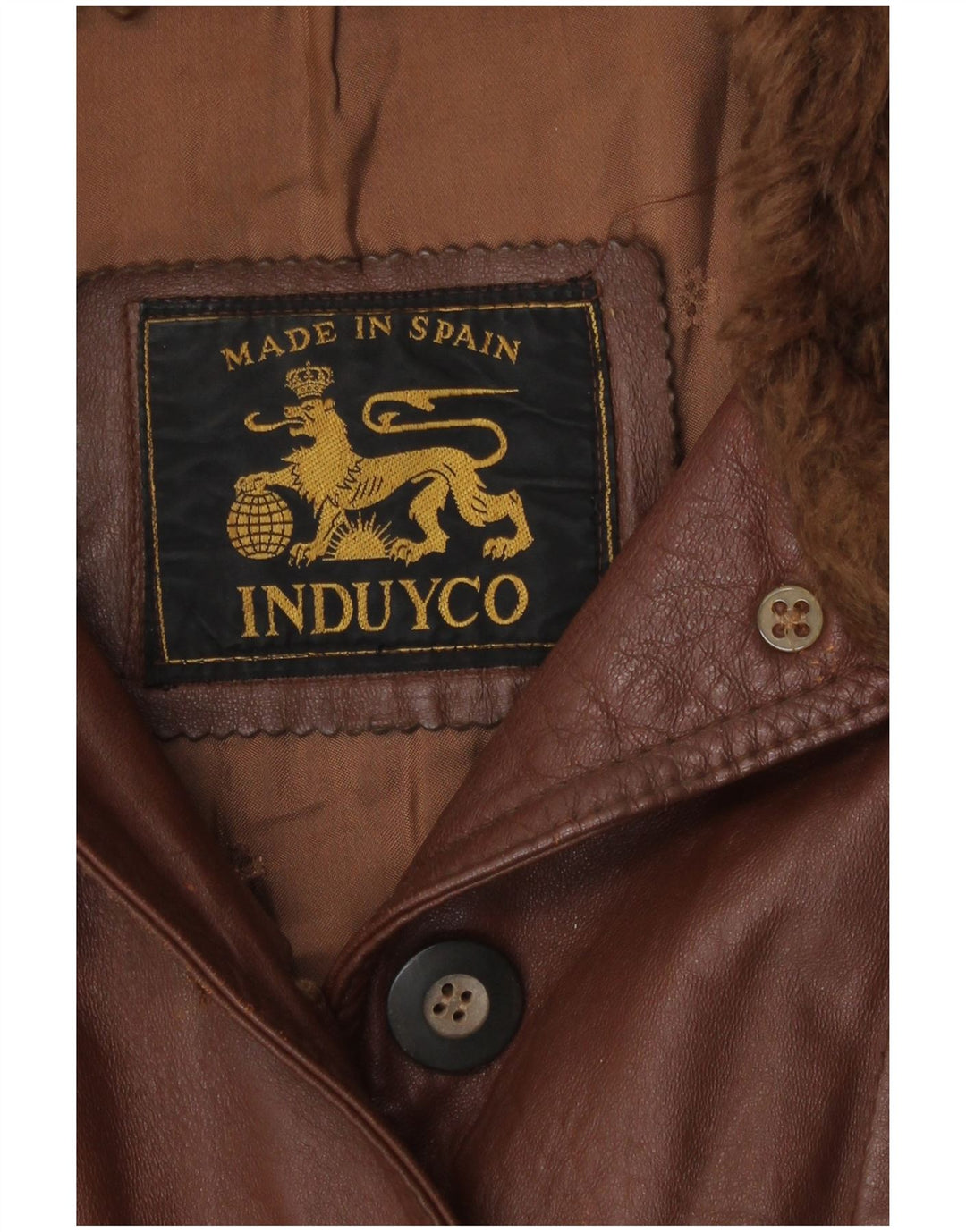 Induyco Womens Leather Coat UK 12 Medium Brown Leather