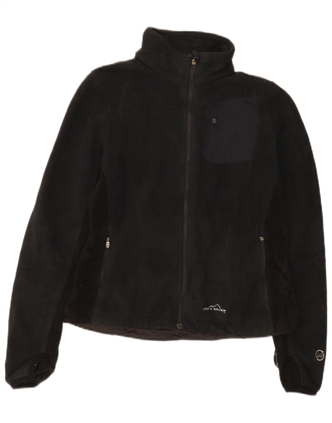 Eddie Bauer Womens Fleece Jacket UK 14 Medium Black Polyester