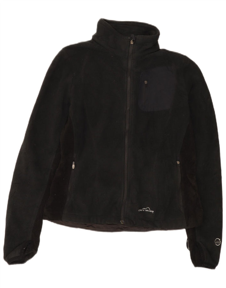 Eddie Bauer Womens Fleece Jacket UK 14 Medium Black Polyester