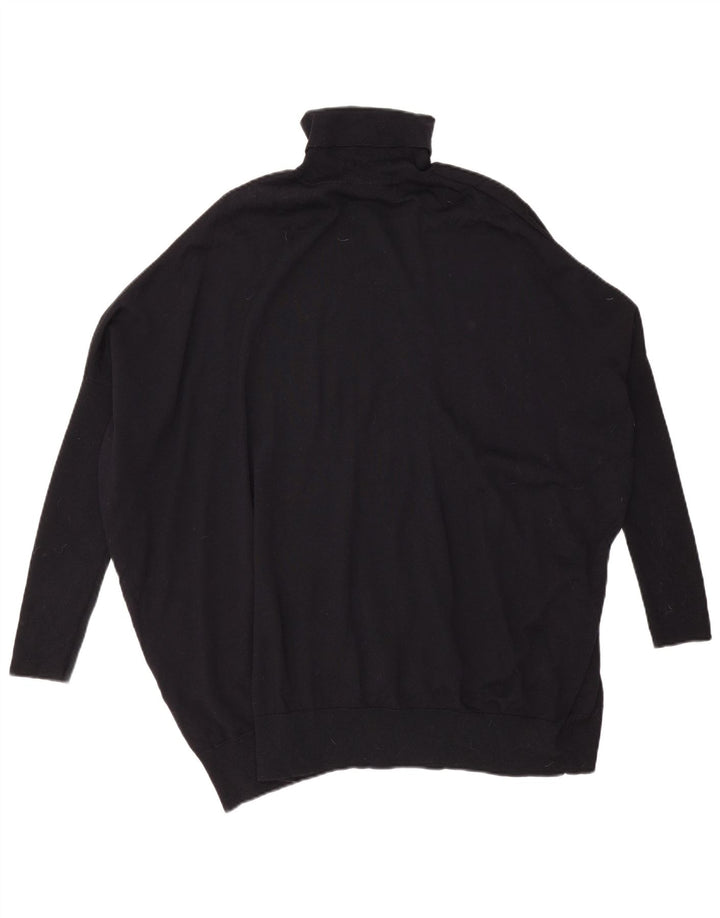 Cos Womens Oversized Roll Neck Jumper Sweater UK 14 Medium Black Wool