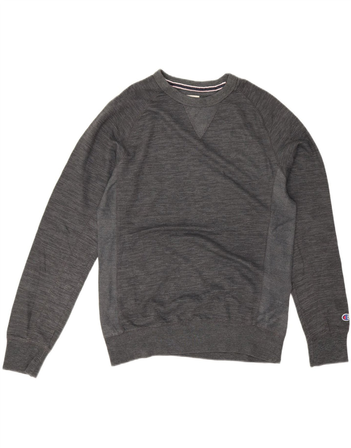 Champion Mens Sweatshirt Jumper Medium Grey Flecked Cotton