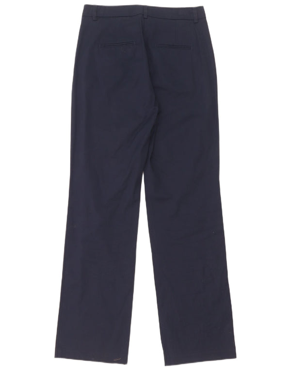 Pantaloni chino dritti da donna Benetton UK 8 Small W28 L31 Blu Navy Cotone