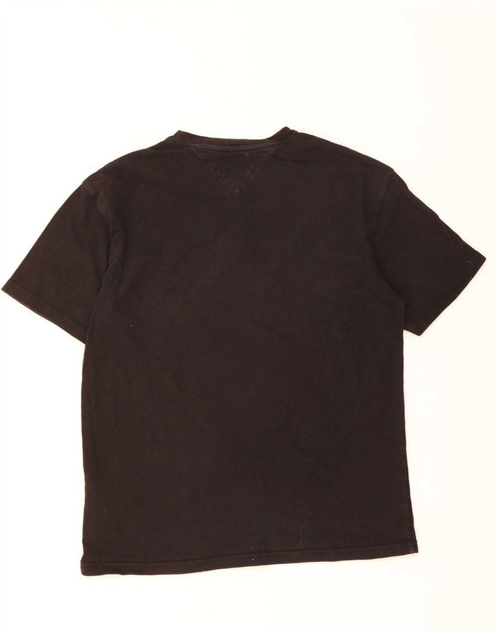 TOMMY HILFIGER Mens T-Shirt Top Medium Black Cotton