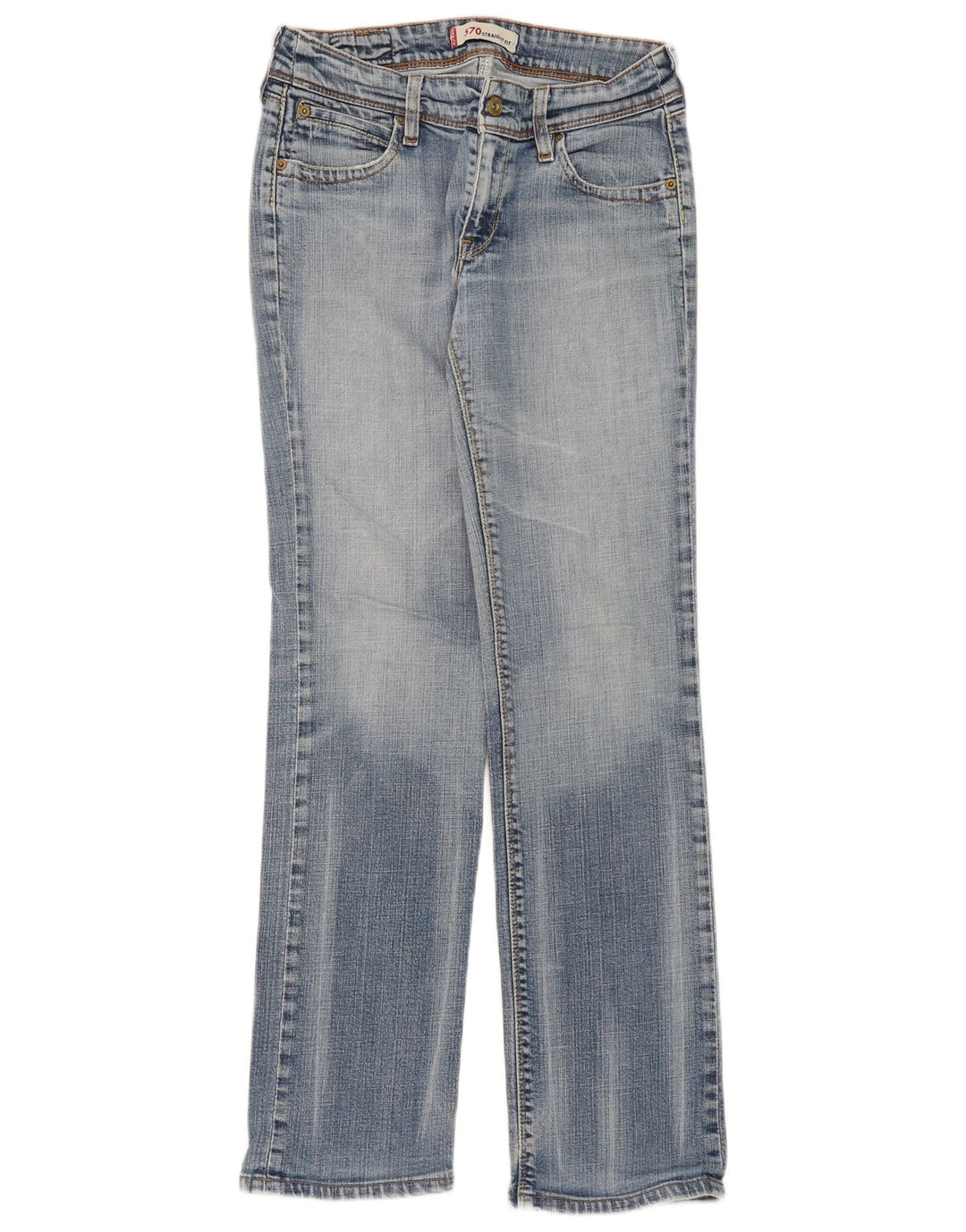 Levi's Womens 570 Straight Jeans W31 L31 Blue Cotton