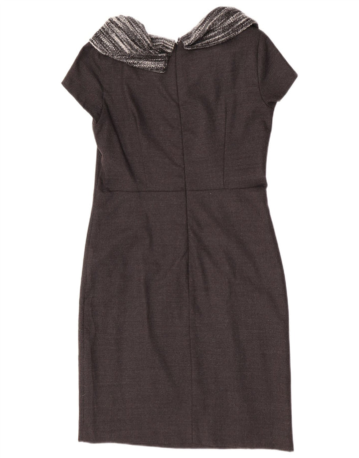 Max & Co. Womens Sheath Dress UK 12 Medium Grey Wool