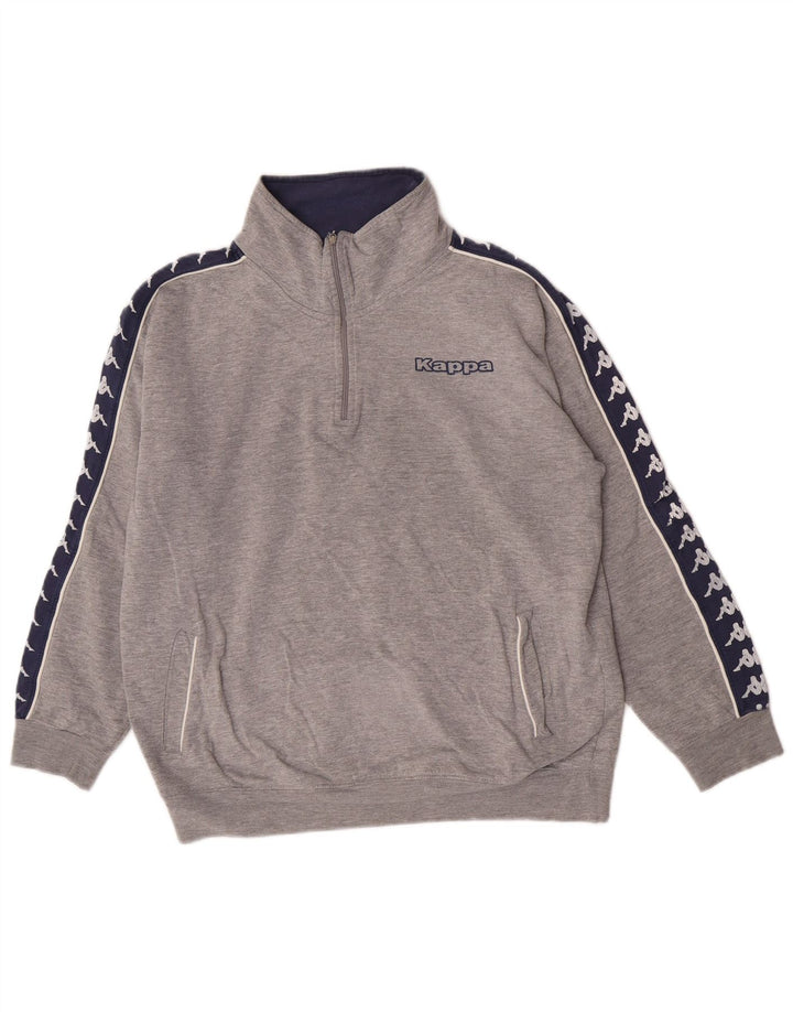 Kappa Womens Graphic Sweatshirt Jumper UK 14 Medium Grey Colourblock