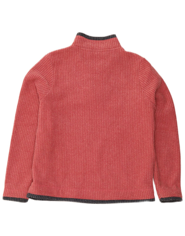 Weird Fish Womens Zip Neck Fleece Jumper UK 16 Large Red Colourblock