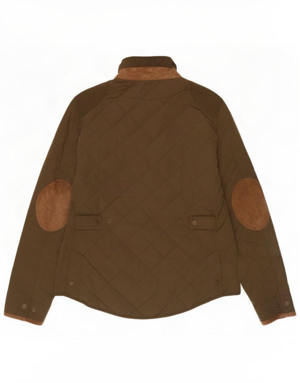Massimo Dutti Chaqueta Acolchada Mujer UK 44 Medium Caqui Nylon