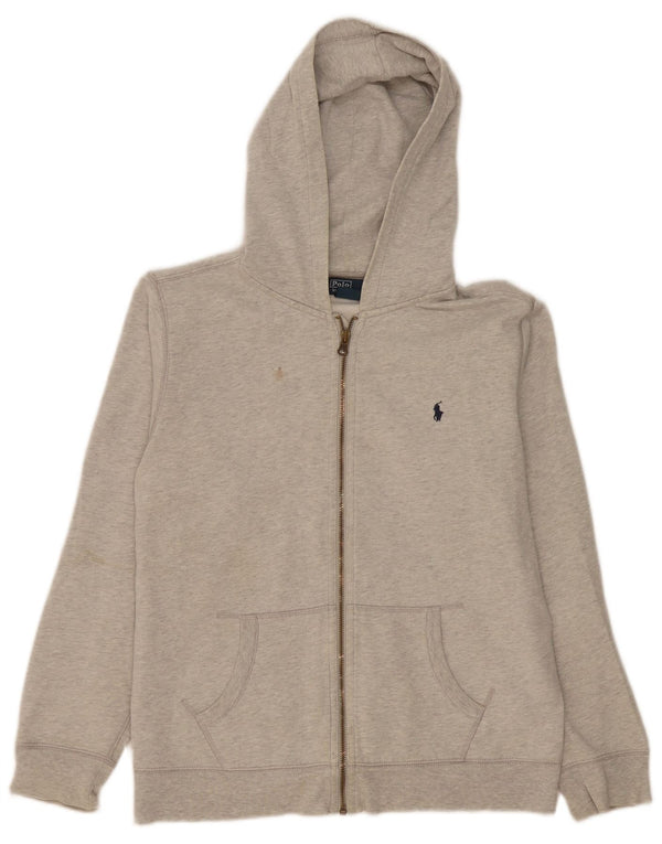 Polo Ralph Lauren Chłopięcy sweter z kapturem i zamkiem, 15-16 lat, XL, szary, nakrapiany