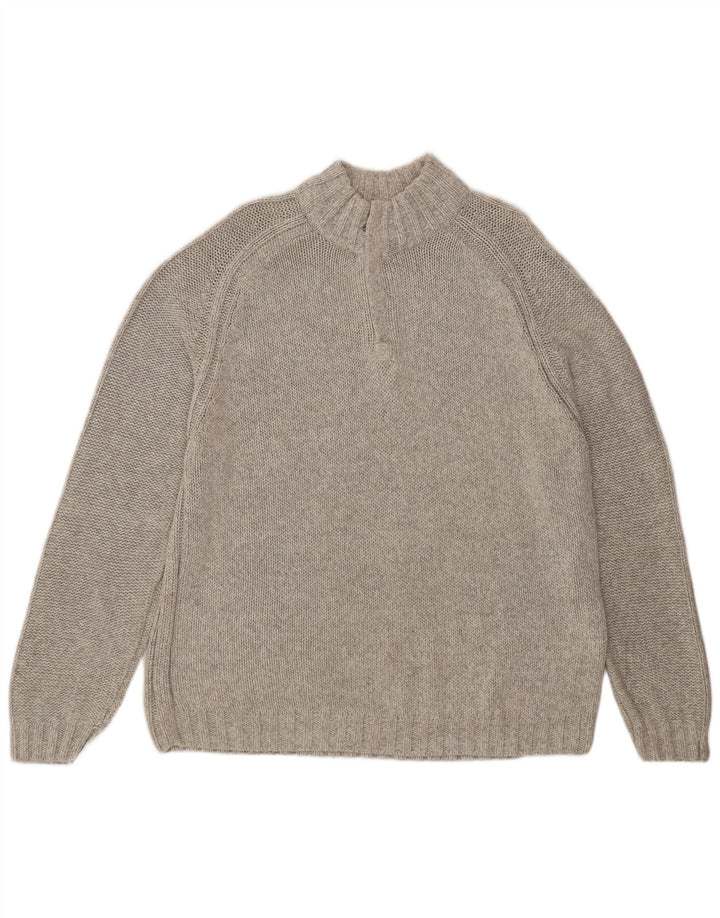 Marks & Spencer Pull à col zippé pour homme en coton gris Taille L