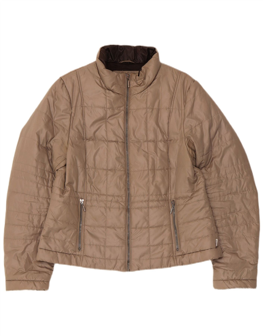 Geox Dame Respira Polstret Jakke UK 18 XL Beige Polyester