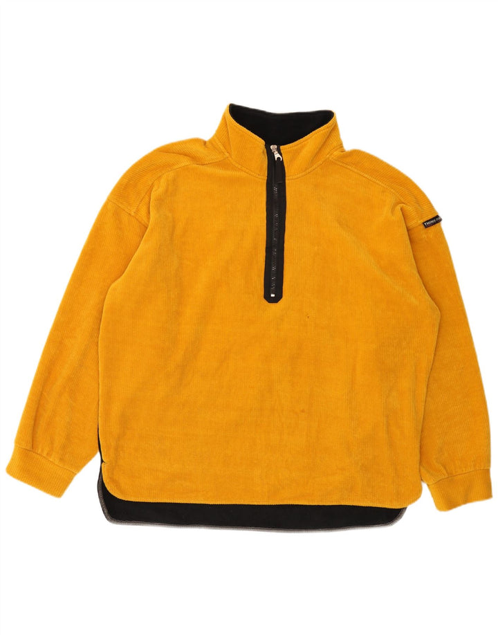 Think Pink Felpa con collo con zip grafica da uomo Maglione grande giallo