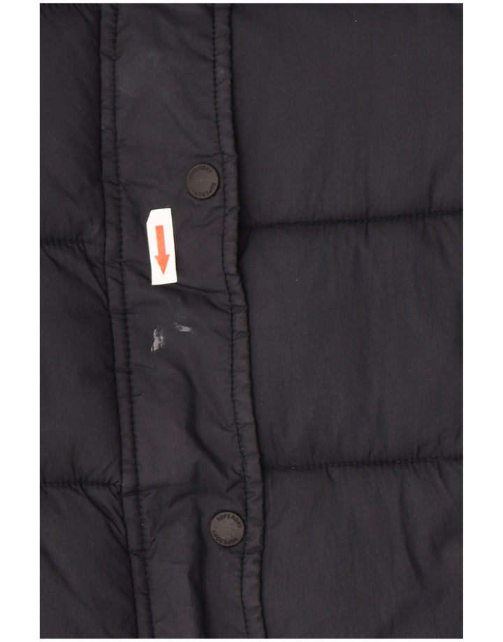 Superdry Womens Padded Jacket UK 8 Small Black Nylon
