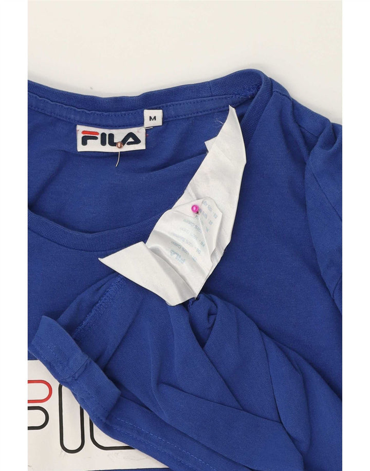 Fila Mens Graphic T-Shirt Top Medium Blue Cotton