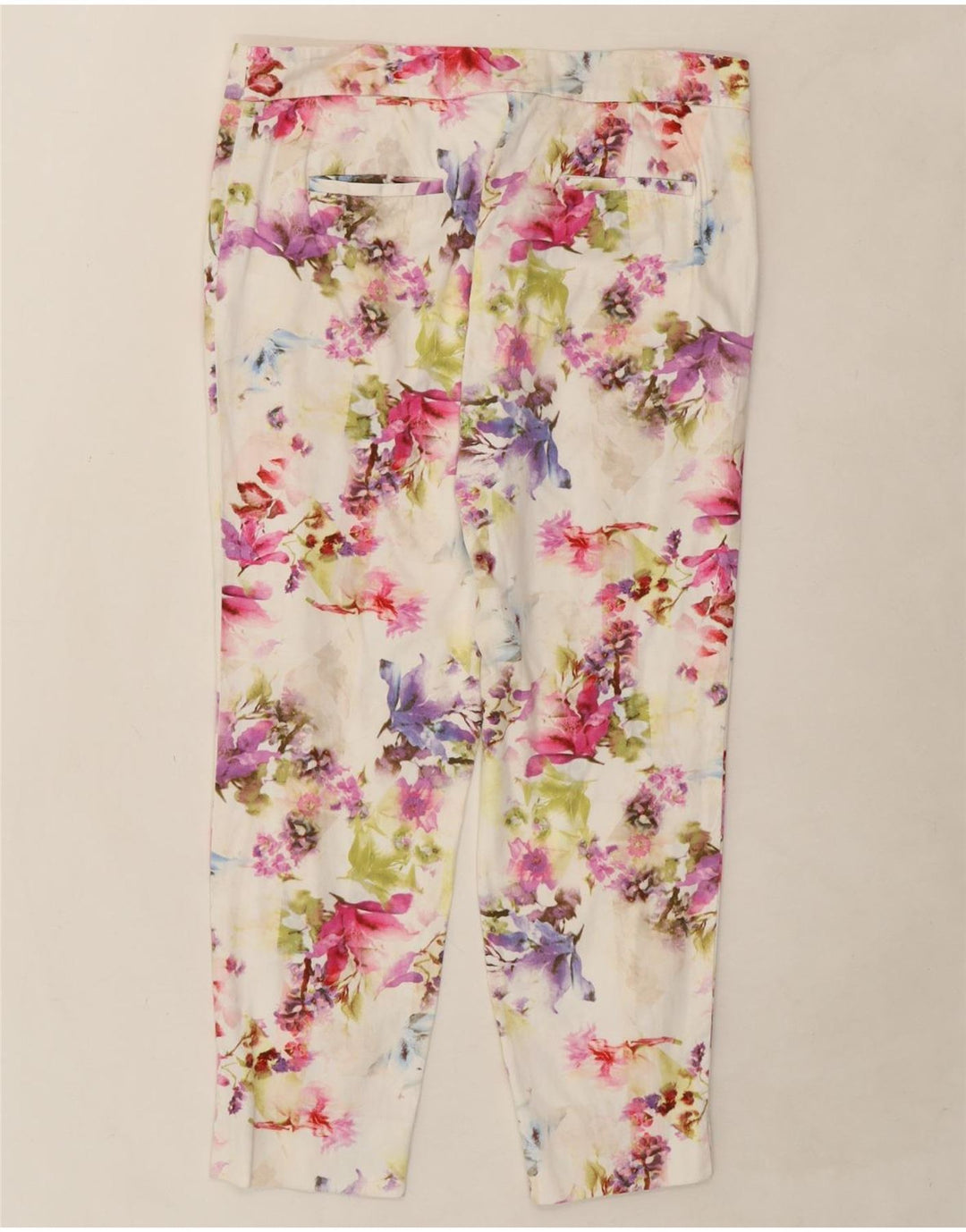 WAREHOUSE Womens Cropped Trousers UK 12 Medium W32 L26 Multicoloured Vintage Warehouse and Second-Hand Warehouse from Messina Hembry 