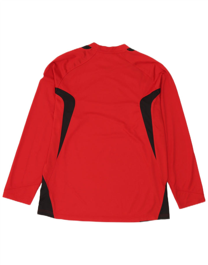 Nike Mens Top Long Sleeve UK 42/44 Large Red Colourblock Polyester