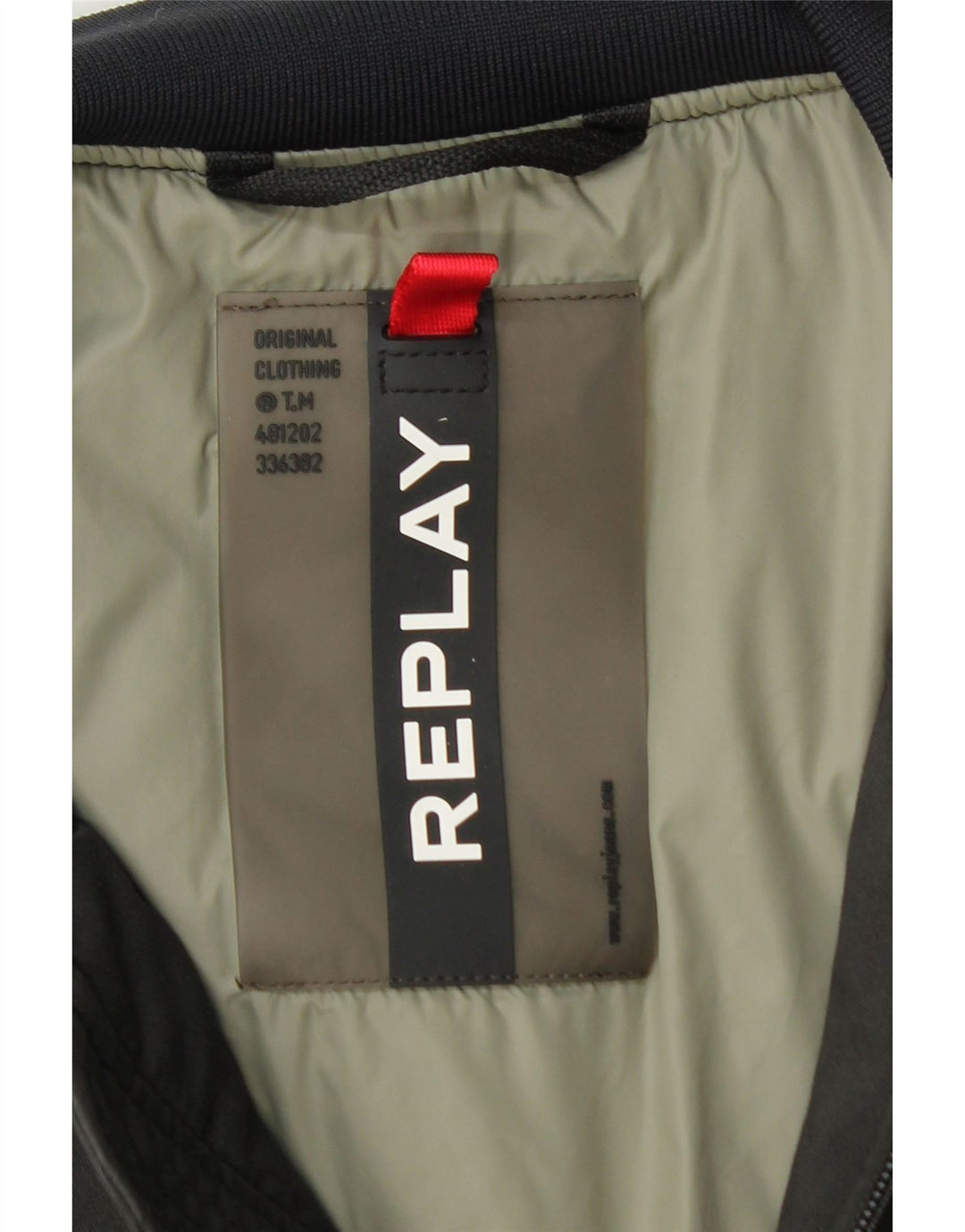 Replay Herren-Bomberjacke mit Grafik, UK 38, mittelgraue Colourblock-Baumwolle