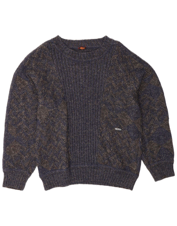 Maglione da uomo con scollo a barca Ellesse, lana media blu navy