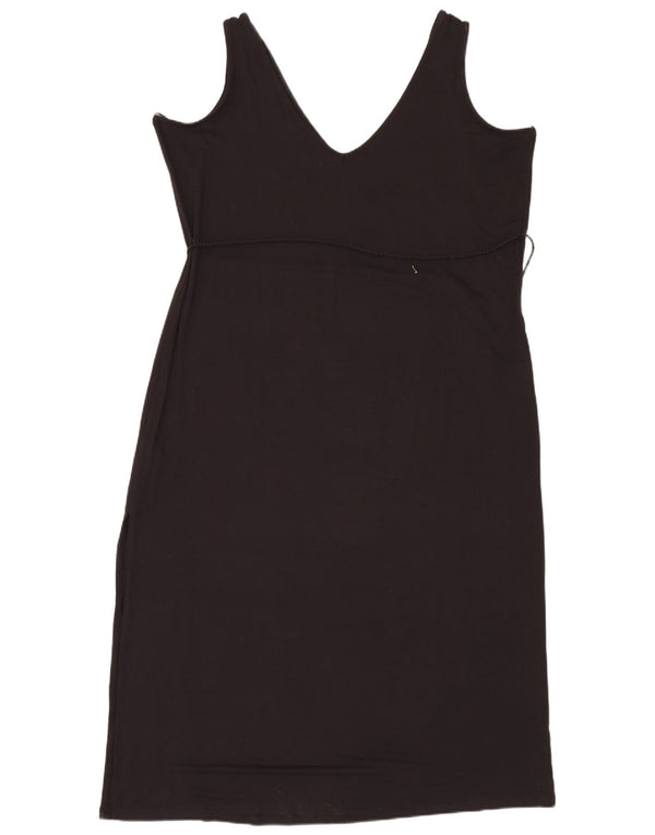 Marks & Spencer Damen Ärmelloses Etuikleid UK 24 4XL Schwarze Viskose