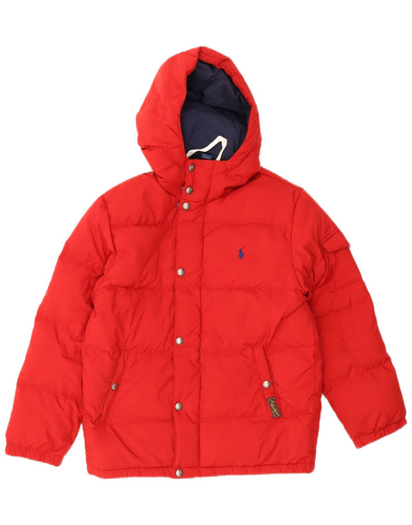 Polo Ralph Lauren Boys Hooded Padded Jacket 10-11 Years Medium Red
