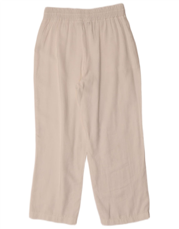 Zara Womens Cropped Trousers Small W26 L25 White Modal