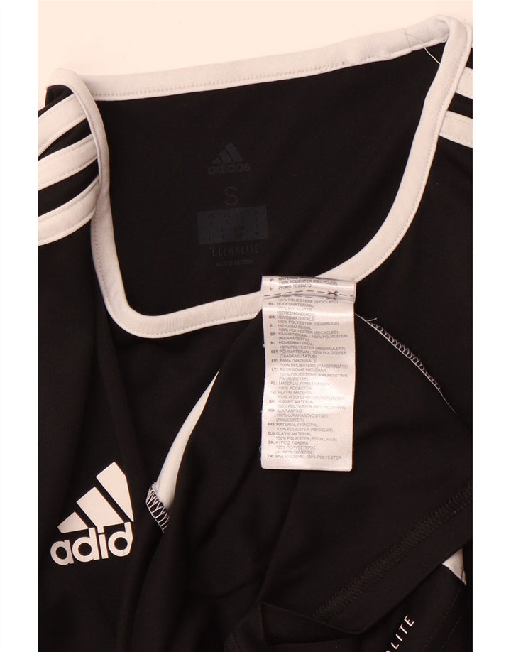 ADIDAS Mens Climalite T-Shirt Top Small Black Colourblock Polyester