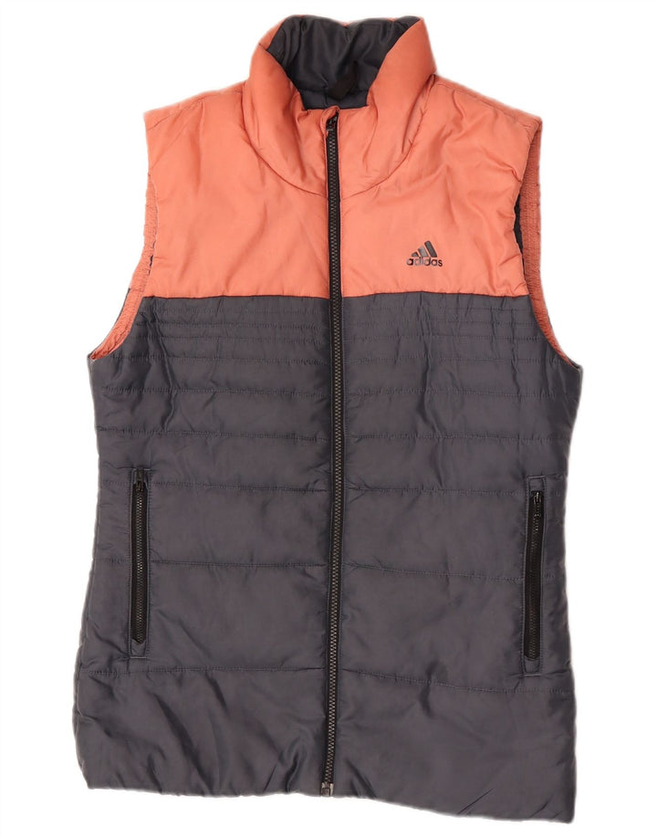 Adidas Womens Polstret Gilet UK 10 Small Grey Colourblock Polyester