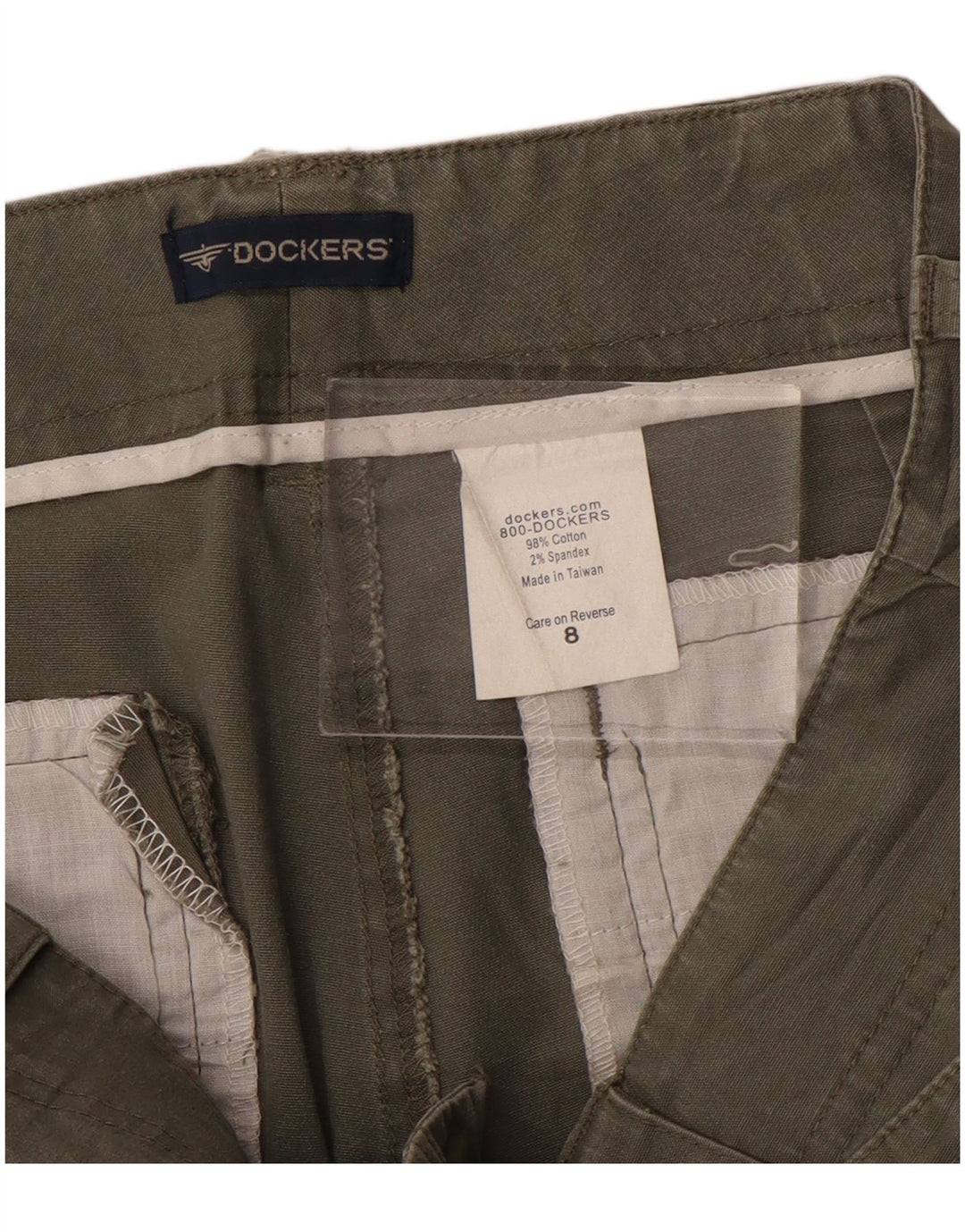 Dockers Short Cargo Femme US 8 Medium W30 Coton Kaki