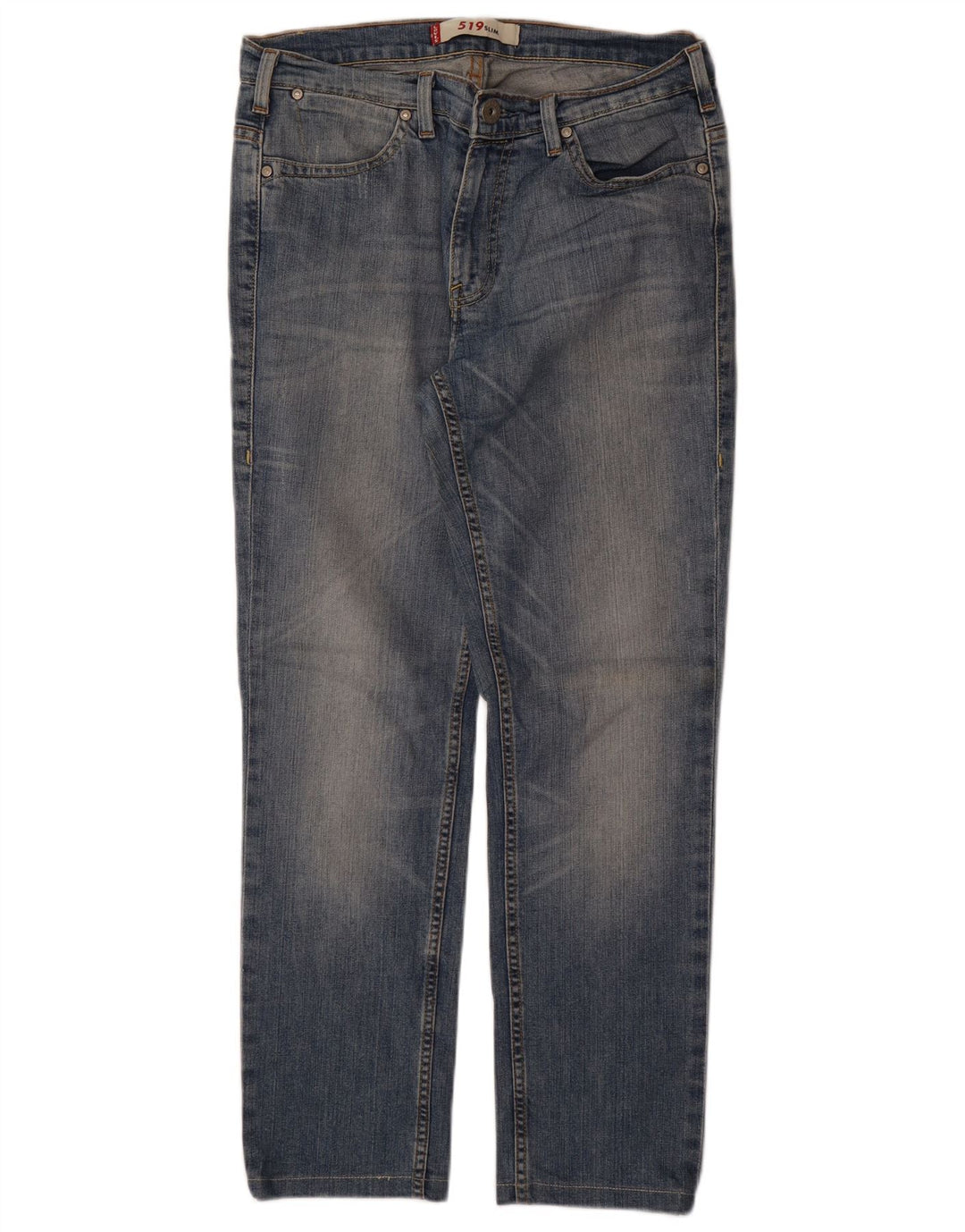 LEVI'S Mens 519 Distressed Slim Jeans W33 L31 Blue Cotton