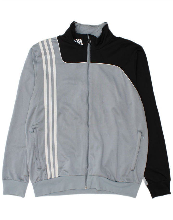 Adidas Mens Tracksuit Top Jacket UK 40/42 Medium Grey Colourblock Polyester