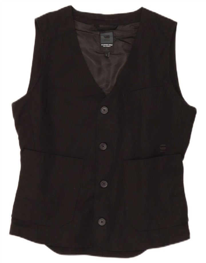 G-Star Mens Waistcoat Medium Black Cotton