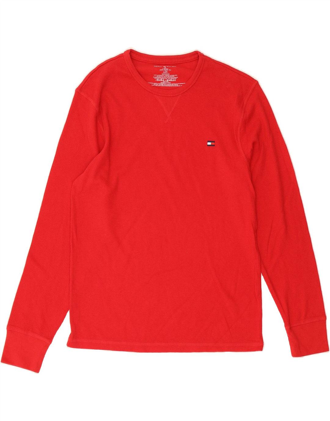 TOMMY HILFIGER Mens Top Long Sleeve Large Red Cotton Vintage Tommy Hilfiger and Second-Hand Tommy Hilfiger from Messina Hembry 